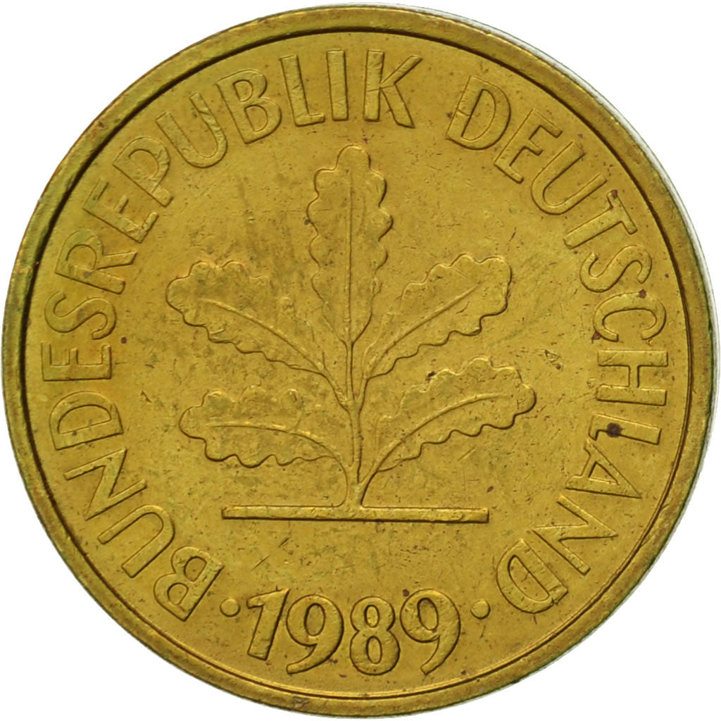 Münze, Bundesrepublik Deutschland, 5 Pfennig, 1989, Munich, SS, Brass Clad