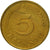 Coin, GERMANY - FEDERAL REPUBLIC, 5 Pfennig, 1989, Stuttgart, EF(40-45), Brass