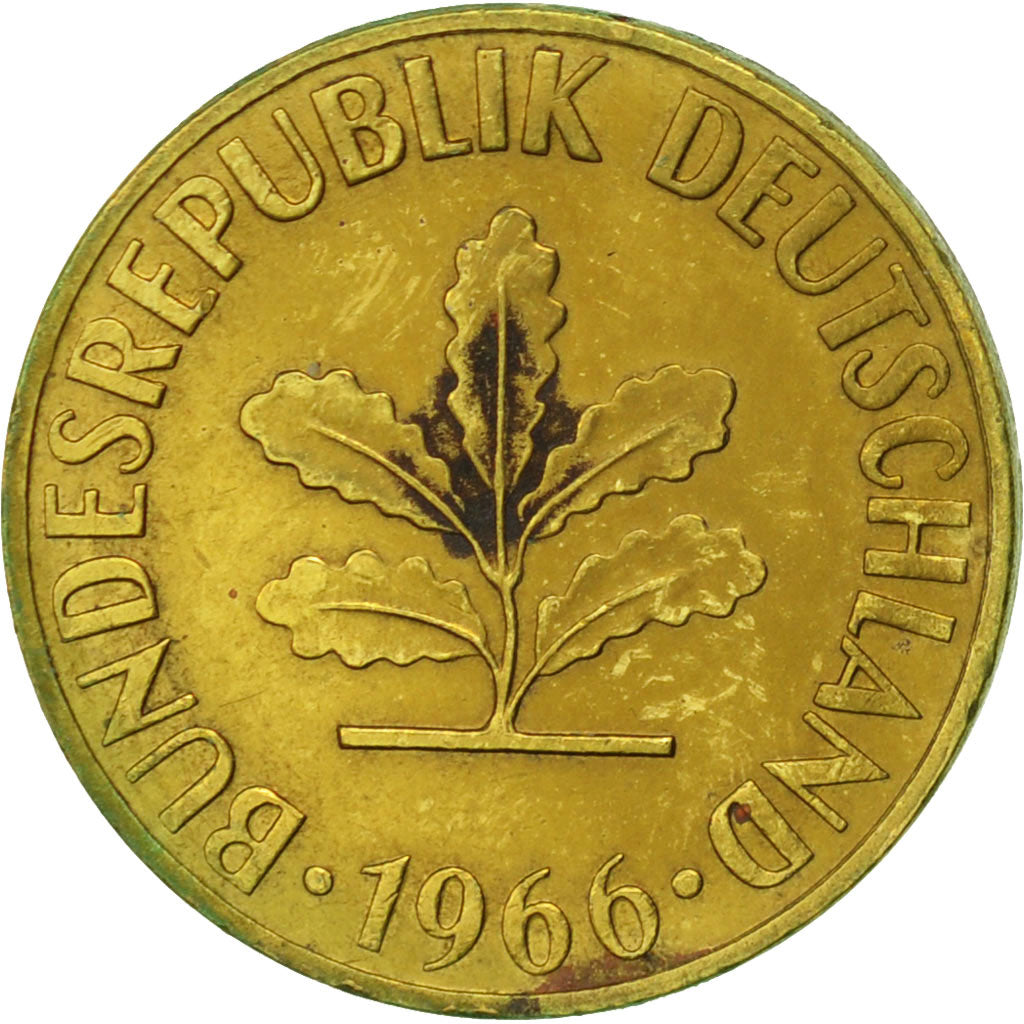 Monnaie, République fédérale allemande, 5 Pfennig, 1966, Karlsruhe, TTB