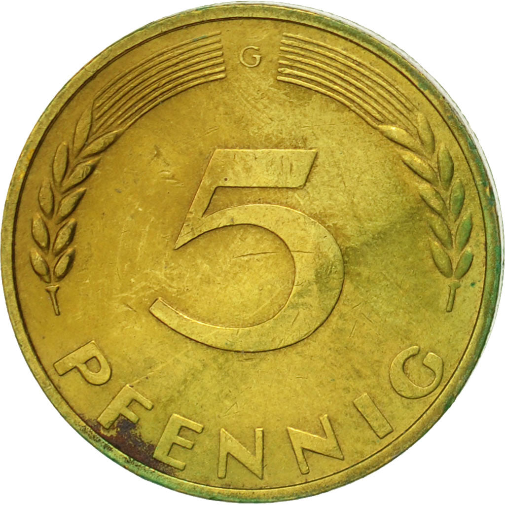 Monnaie, République fédérale allemande, 5 Pfennig, 1966, Karlsruhe, TTB