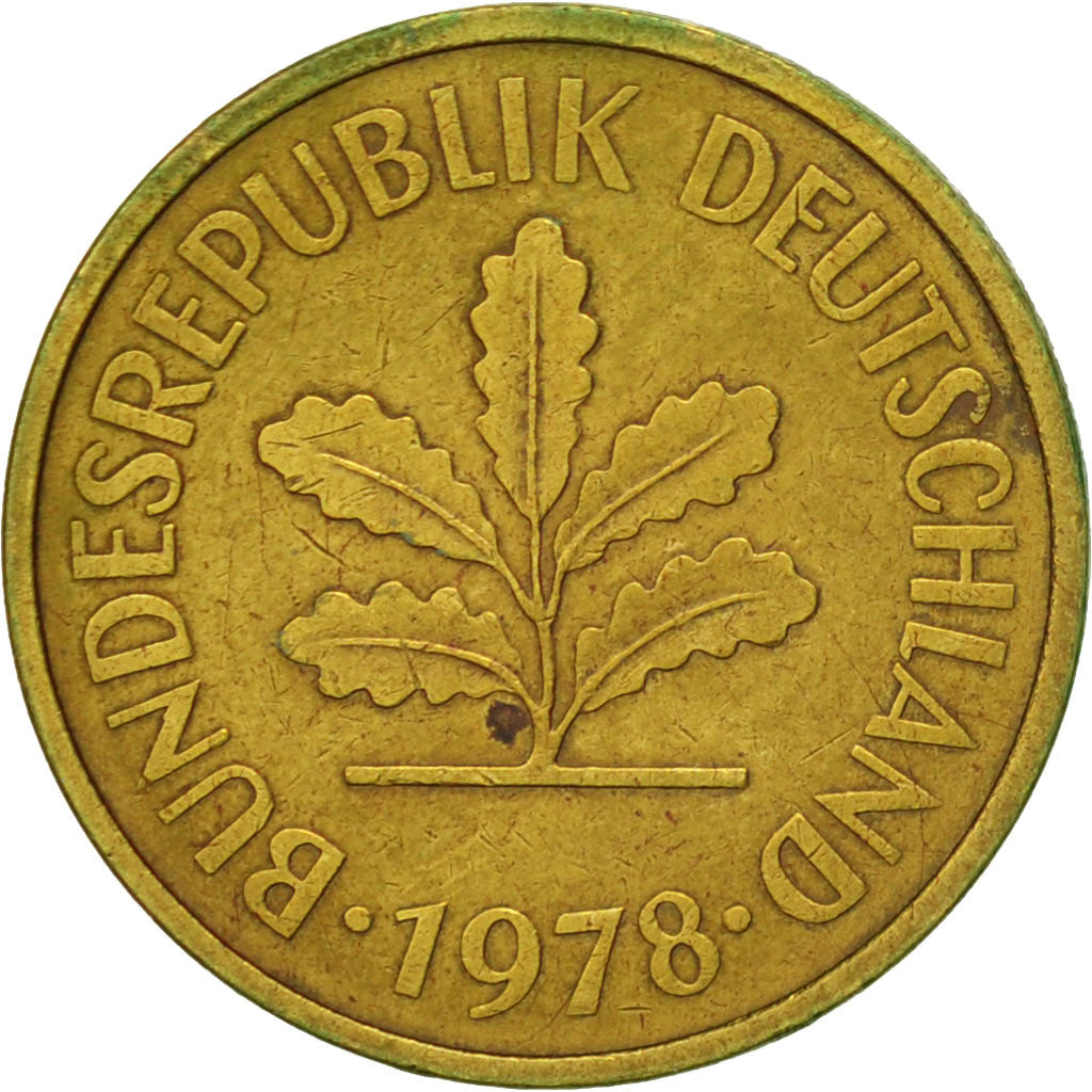 Coin, GERMANY - FEDERAL REPUBLIC, 5 Pfennig, 1978, Hambourg, EF(40-45), Brass