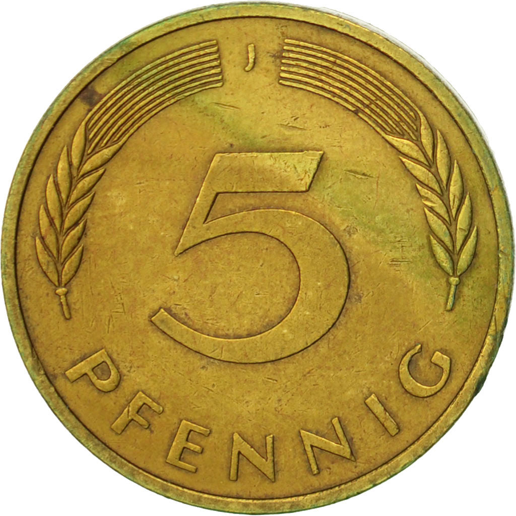 Coin, GERMANY - FEDERAL REPUBLIC, 5 Pfennig, 1978, Hambourg, EF(40-45), Brass