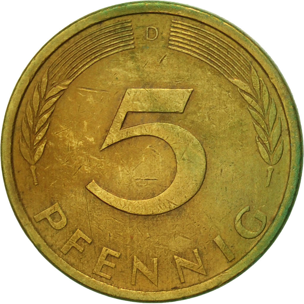 Monnaie, République fédérale allemande, 5 Pfennig, 1971, Munich, TTB, Brass
