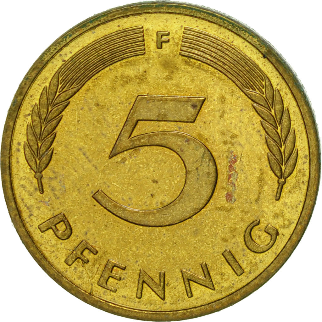 Moneta, GERMANIA - REPUBBLICA FEDERALE, 5 Pfennig, 1986, Stuttgart, BB, Acciaio