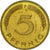 Coin, GERMANY - FEDERAL REPUBLIC, 5 Pfennig, 1986, Stuttgart, EF(40-45), Brass