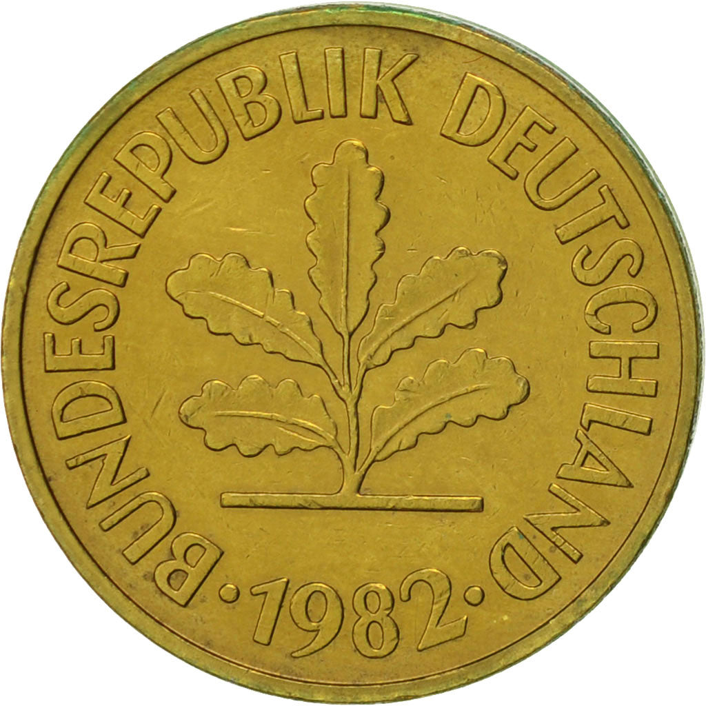Monnaie, République fédérale allemande, 5 Pfennig, 1982, Munich, TTB, Brass