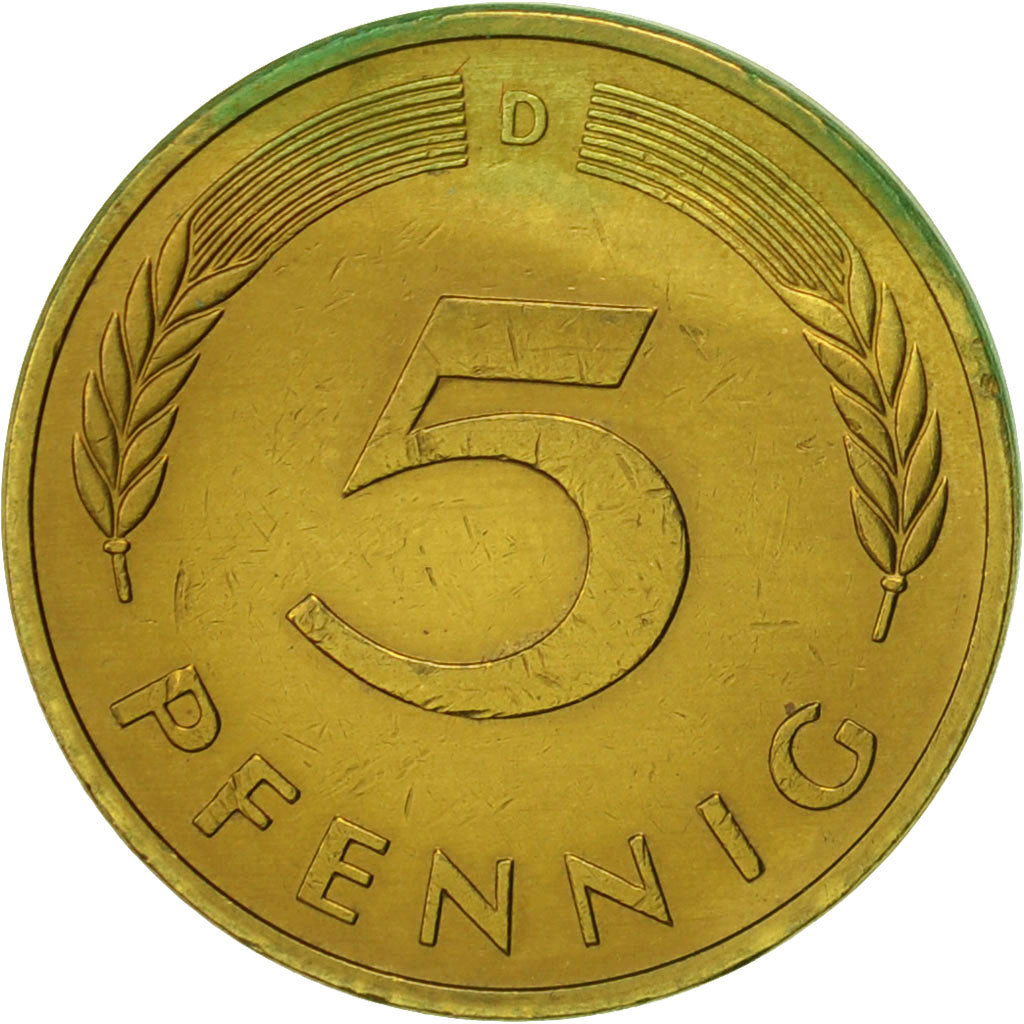 Monnaie, République fédérale allemande, 5 Pfennig, 1982, Munich, TTB, Brass