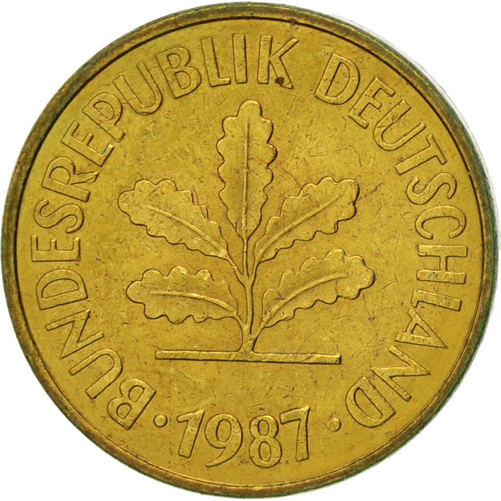 Moneta, GERMANIA - REPUBBLICA FEDERALE, 5 Pfennig, 1987, Hambourg, BB, Acciaio