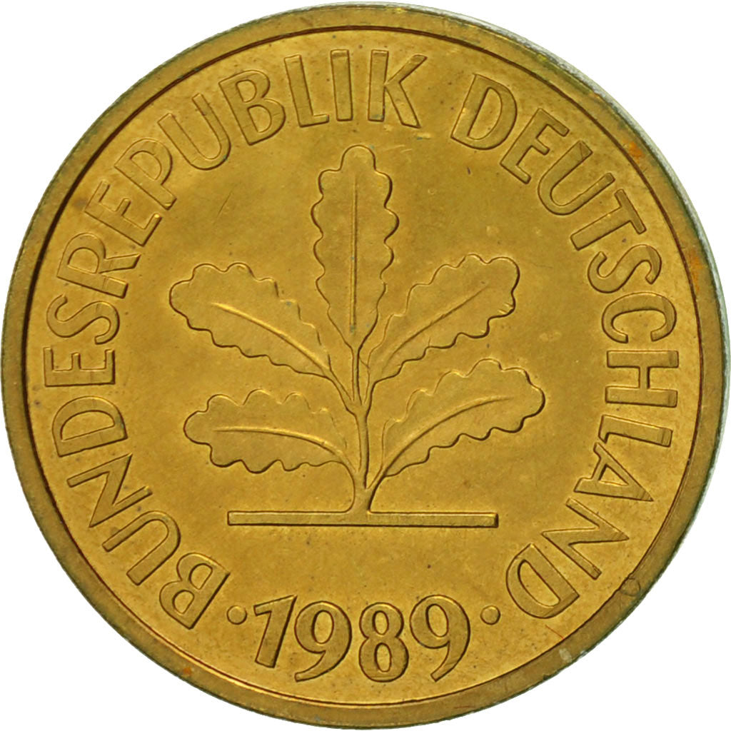 Monnaie, République fédérale allemande, 5 Pfennig, 1989, Karlsruhe, TTB