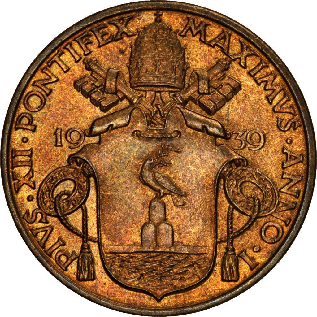 Vatican, Pie XII, 10 Centesimi 1939 / I, KM 23