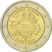 Cypr, 2 Euro, 10 ans de l'Euro, 2012, MS(60-62), Bimetaliczny