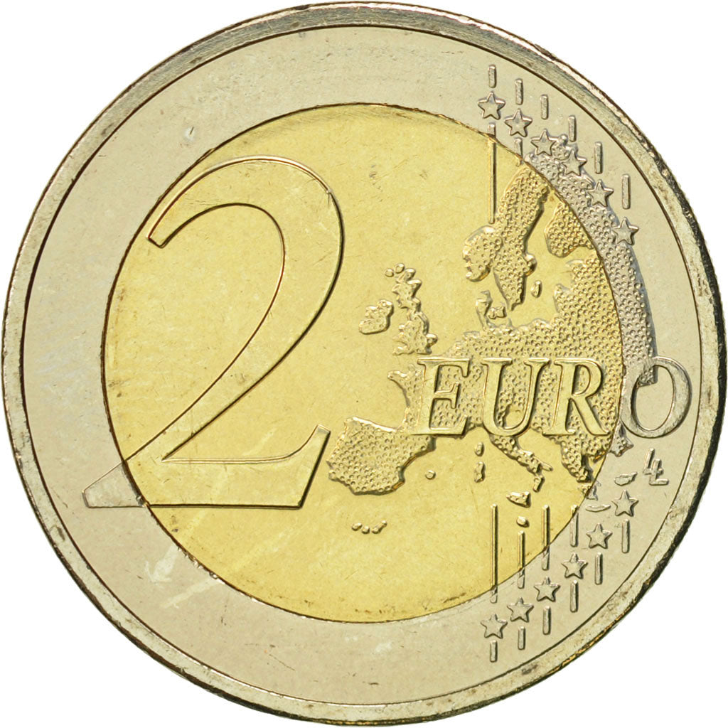 Cyprus, 2 Euro, 10 ans de l'Euro, 2012, MS(60-62), Bi-Metallic