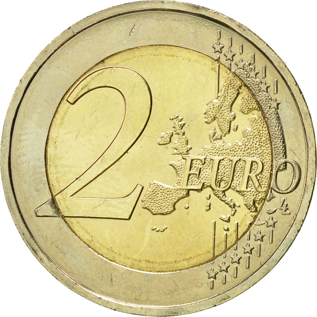 France, 2 Euro, 10 ans de l'Euro, 2012, MS(60-62), Bi-Metallic