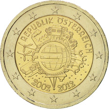 Austria, 2 Euro, 10 ans de l'Euro, 2012, EBC+, Bimetálico