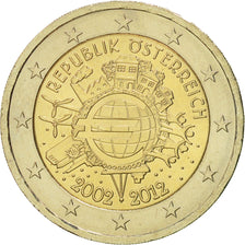 Austria, 2 Euro, 10 ans de l'Euro, 2012, MS(60-62), Bi-Metallic