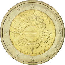 Portugal, 2 Euro, 10 ans de l'Euro, 2012, MS(60-62), Bi-Metallic