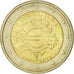 Portugal, 2 Euro, 10 ans de l'Euro, 2012, MS(60-62), Bi-Metallic