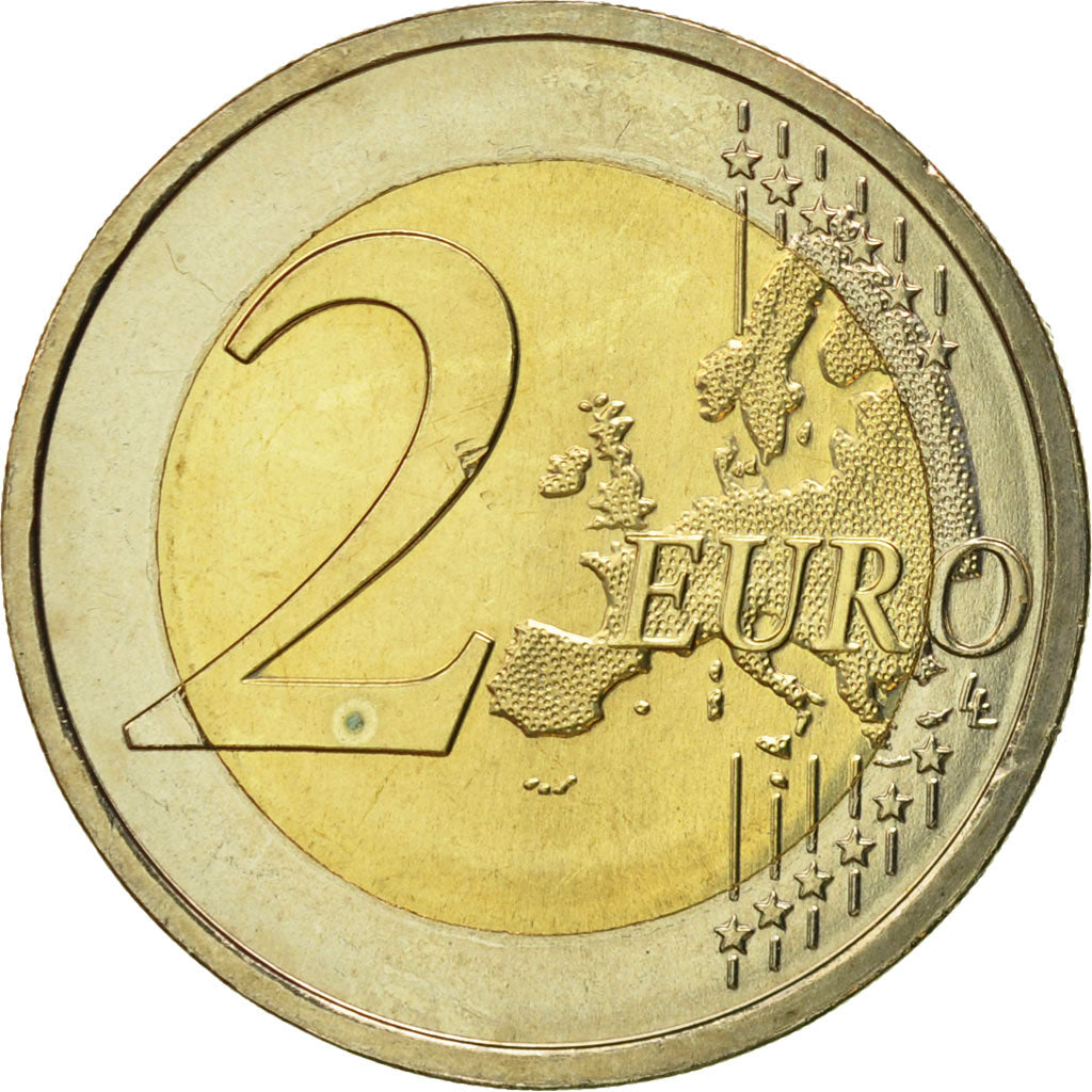 Portugal, 2 Euro, 10 ans de l'Euro, 2012, MS(60-62), Bi-Metallic