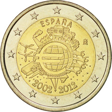 Hiszpania, 2 Euro, 10 ans de l'Euro, 2012, MS(60-62), Bimetaliczny