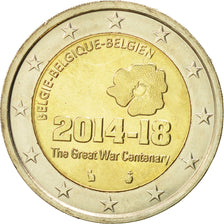 Belgium, 2 Euro, Guerre mondiale, 2014, MS(60-62), Bi-Metallic