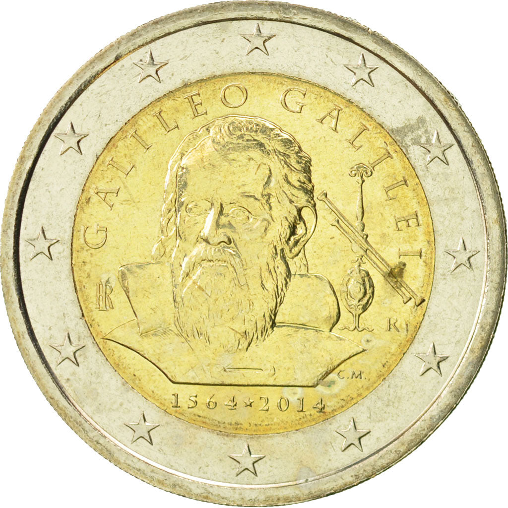 Italy, 2 Euro, Galileo Galilei, 2014, MS(63), Bi-Metallic