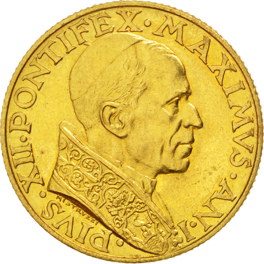 VATICAN CITY, 100 Lire, 1939, KM #30.1, graded, PCGS, MS(64), Gold, 5.19