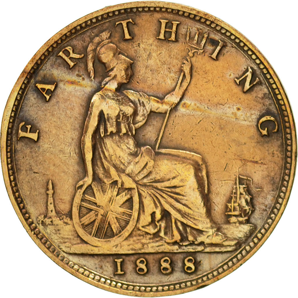 Gran Bretaña, Victoria, Farthing, 1888, MBC, Bronce, KM:753