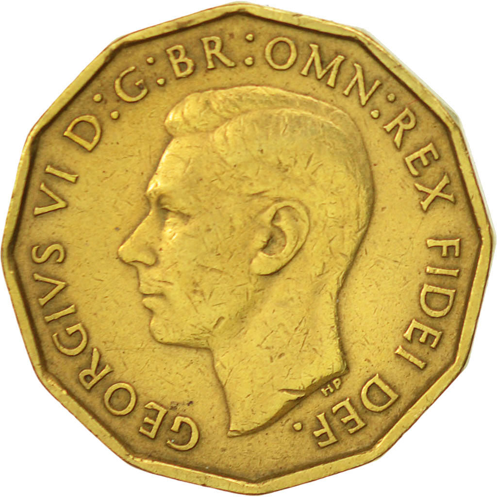Coin, Great Britain, George VI, 3 Pence, 1952, EF(40-45), Nickel-brass, KM:873