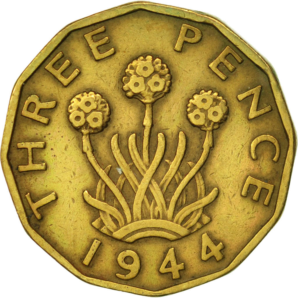 Moneta, Gran Bretagna, George VI, 3 Pence, 1944, BB, Nichel-ottone, KM:849