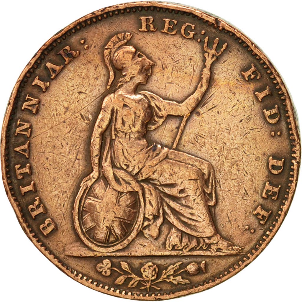 Gran Bretaña, Victoria, Farthing, 1853, MBC, Cobre, KM:725