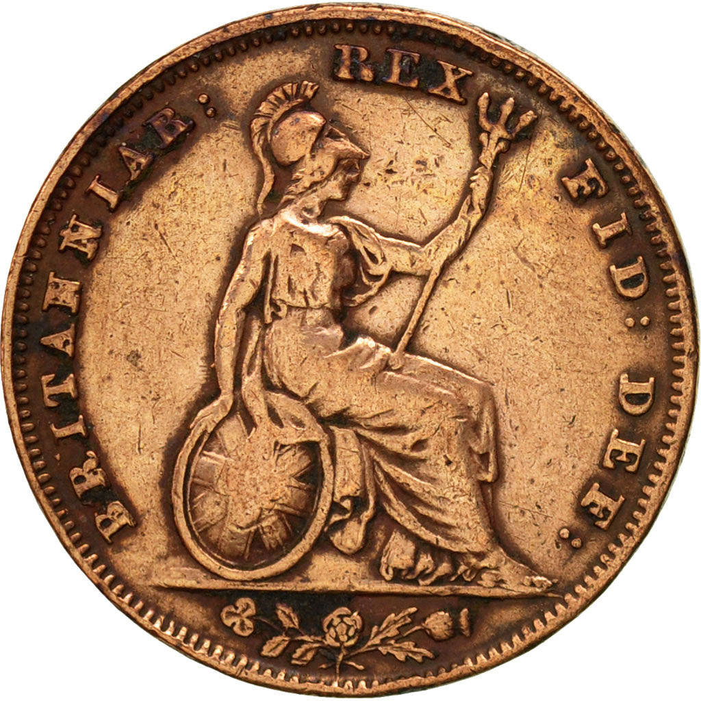 Gran Bretaña, William IV, Farthing, 1835, BC+, Cobre, KM:705