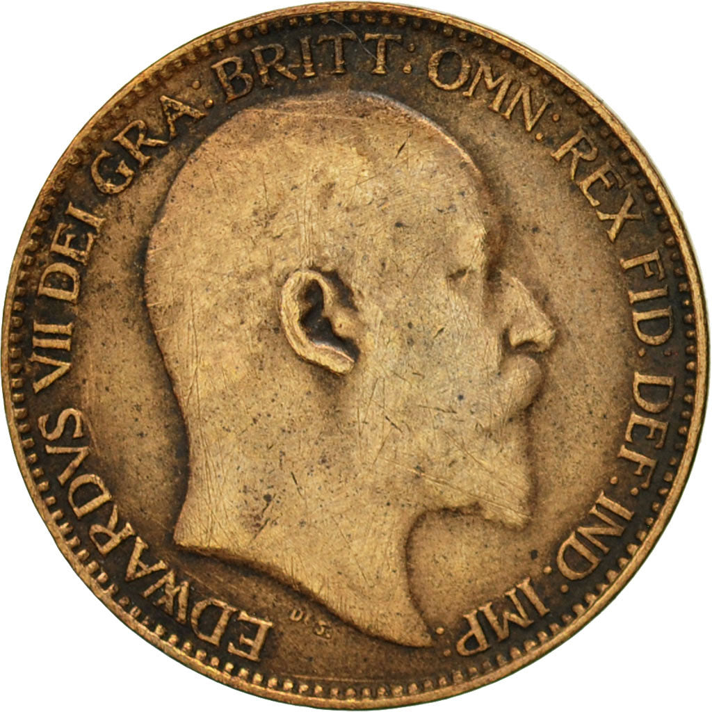 Gran Bretaña, Edward VII, Farthing, 1910, MBC, Bronce, KM:792