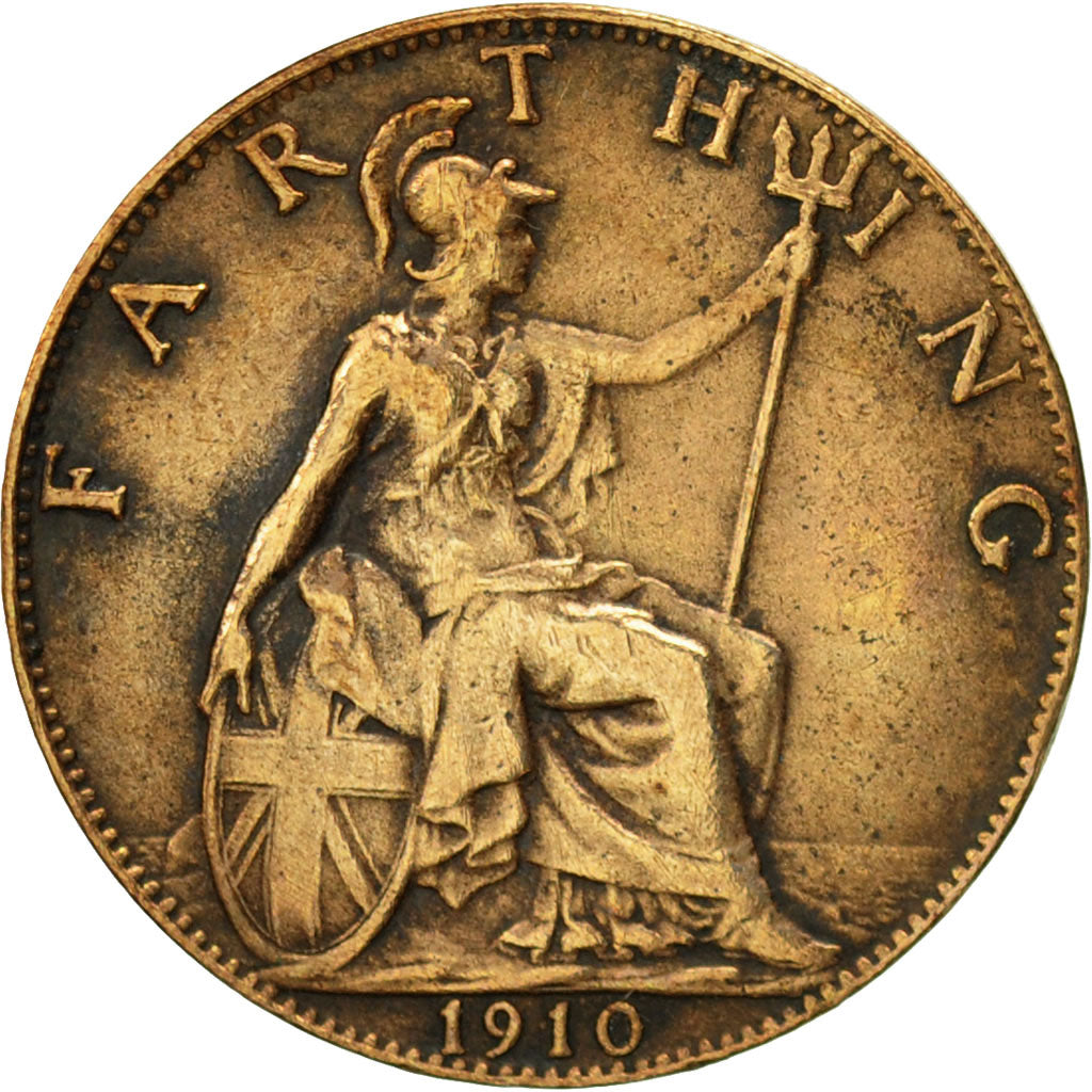 Gran Bretaña, Edward VII, Farthing, 1910, MBC, Bronce, KM:792
