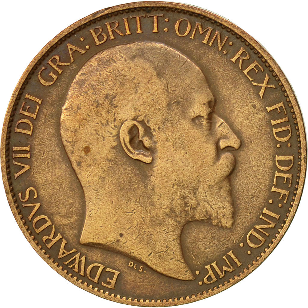 Great Britain, Edward VII, 1/2 Penny, 1909, VF(30-35), Bronze, KM:793.2
