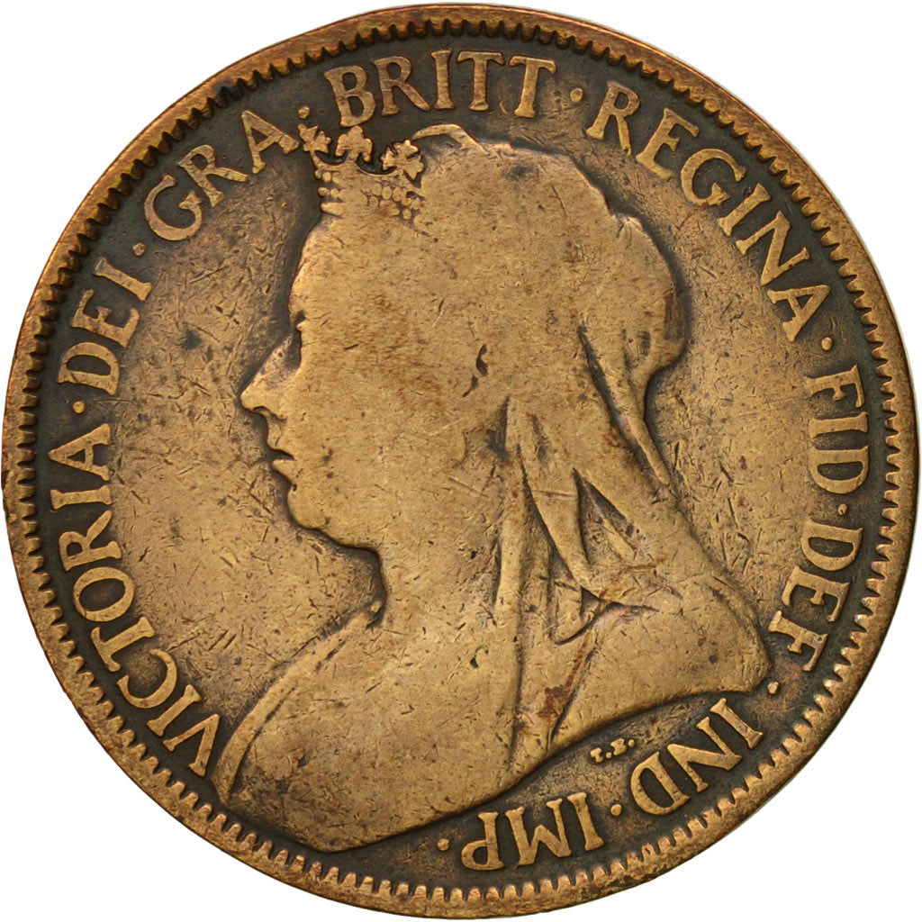 Moneta, Gran Bretagna, Victoria, 1/2 Penny, 1901, MB, Bronzo, KM:789