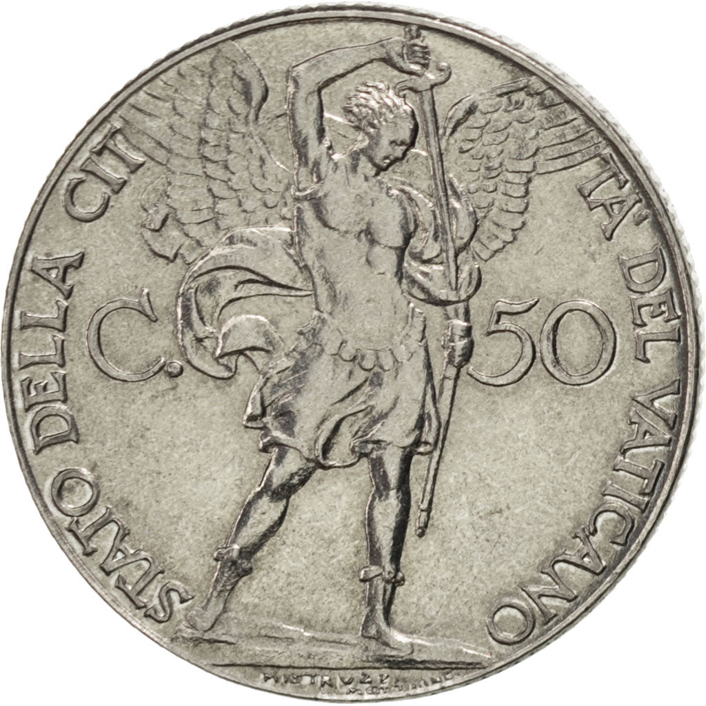 VATICAN CITY, 50 Centesimi, 1941, KM #25a, MS(63), Stainless Steel, 24, 6.12