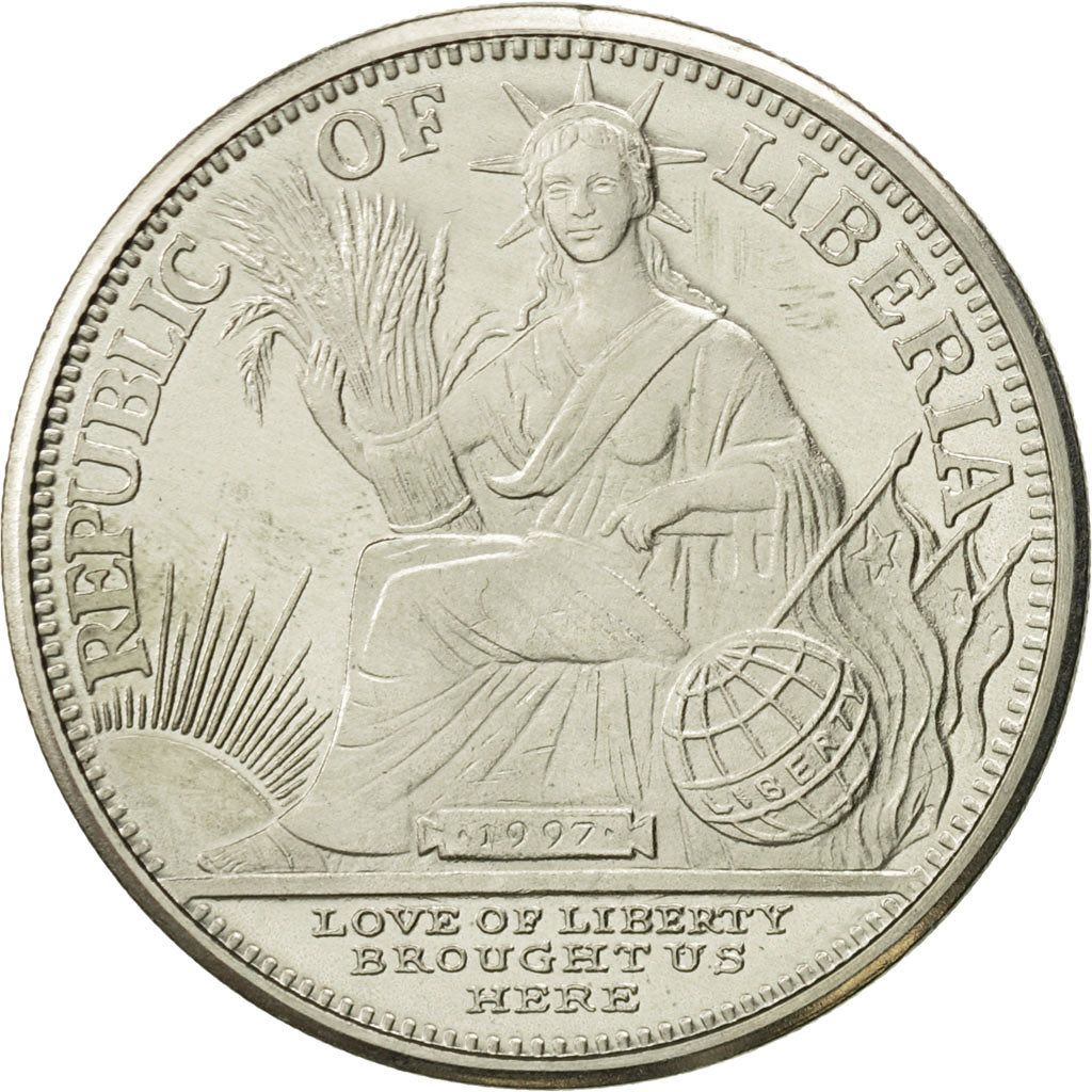 Münze, Liberia, 5 Dollars, 1997, UNZ+, Copper-nickel, KM:354