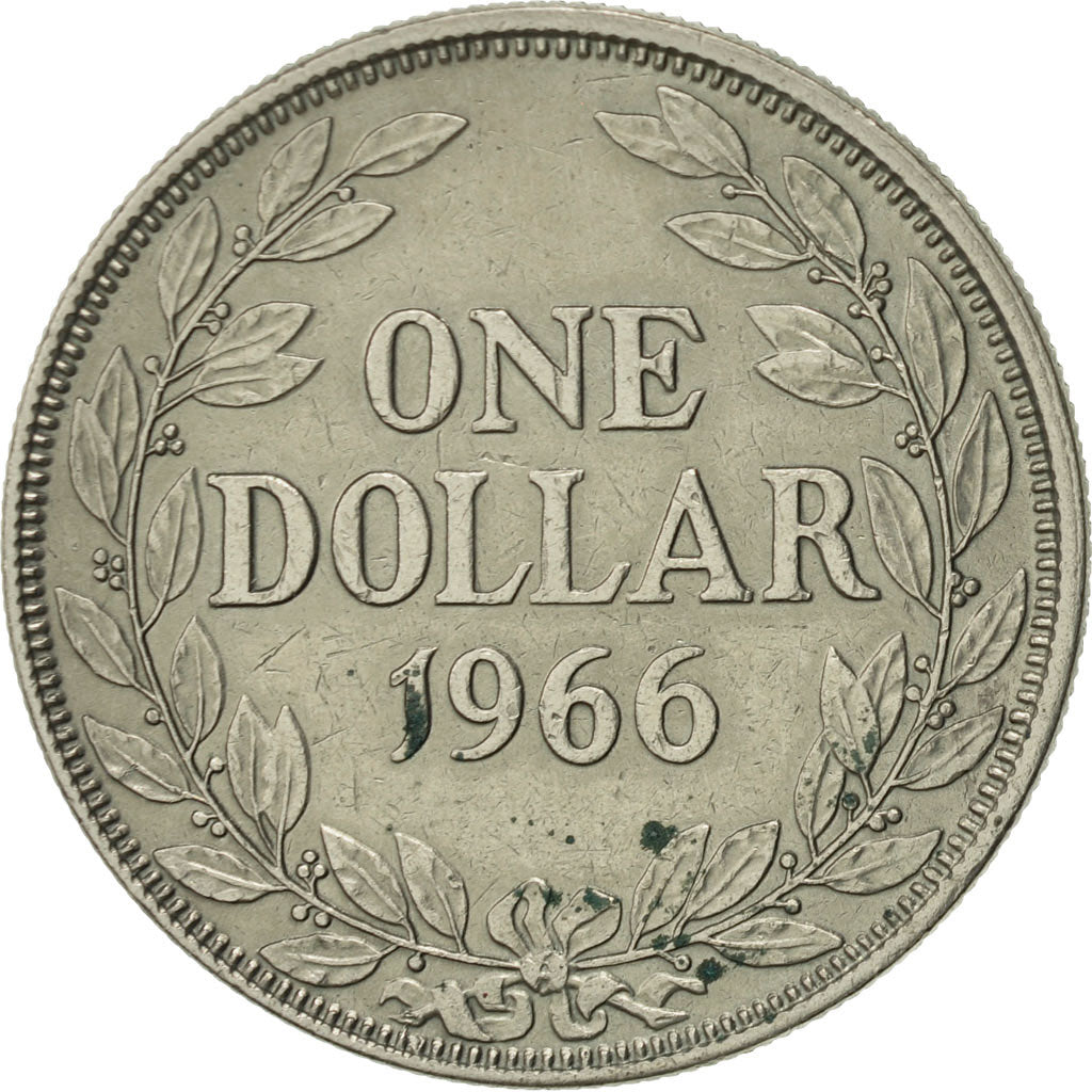 Liberia, Dollar, 1966, AU(55-58), Copper-nickel, KM:18a.1
