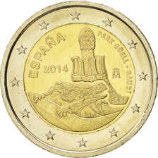 Hiszpania, 2 Euro, Parc Guell, 2014, Madrid, MS(60-62), Bimetaliczny