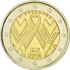 Coin, France, 2 Euro, Sida, 2014, MS(63), Bi-Metallic