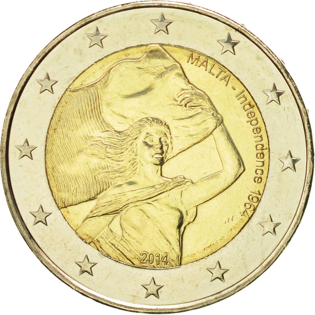 Malta, 2 Euro, Indépendance, 2014, FDC, Bimetálico