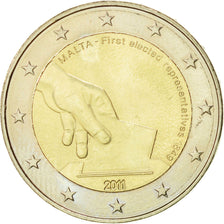 Malta, 2 Euro, First elected representatives, 2011, SPL-, Bi-metallico, KM:144