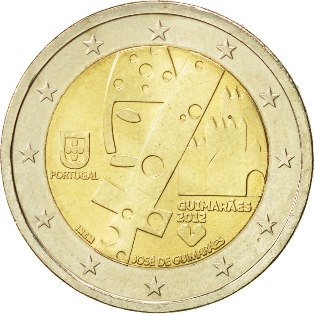Portugal, 2 Euro, Guimaraes, 2012, MS(63), Bi-Metallic, KM:813