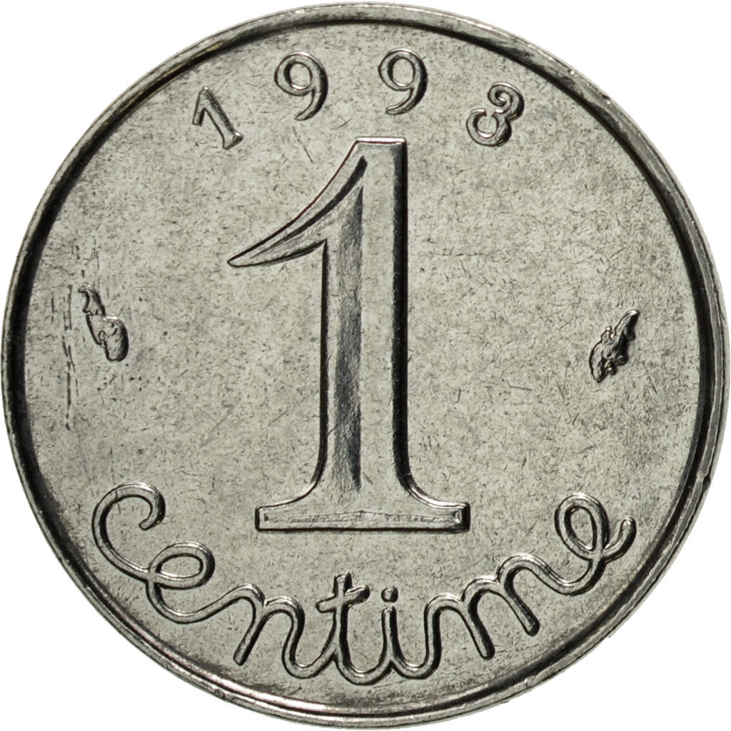 Coin, France, Épi, Centime, 1993, Paris, MS(63), Stainless Steel, KM:928