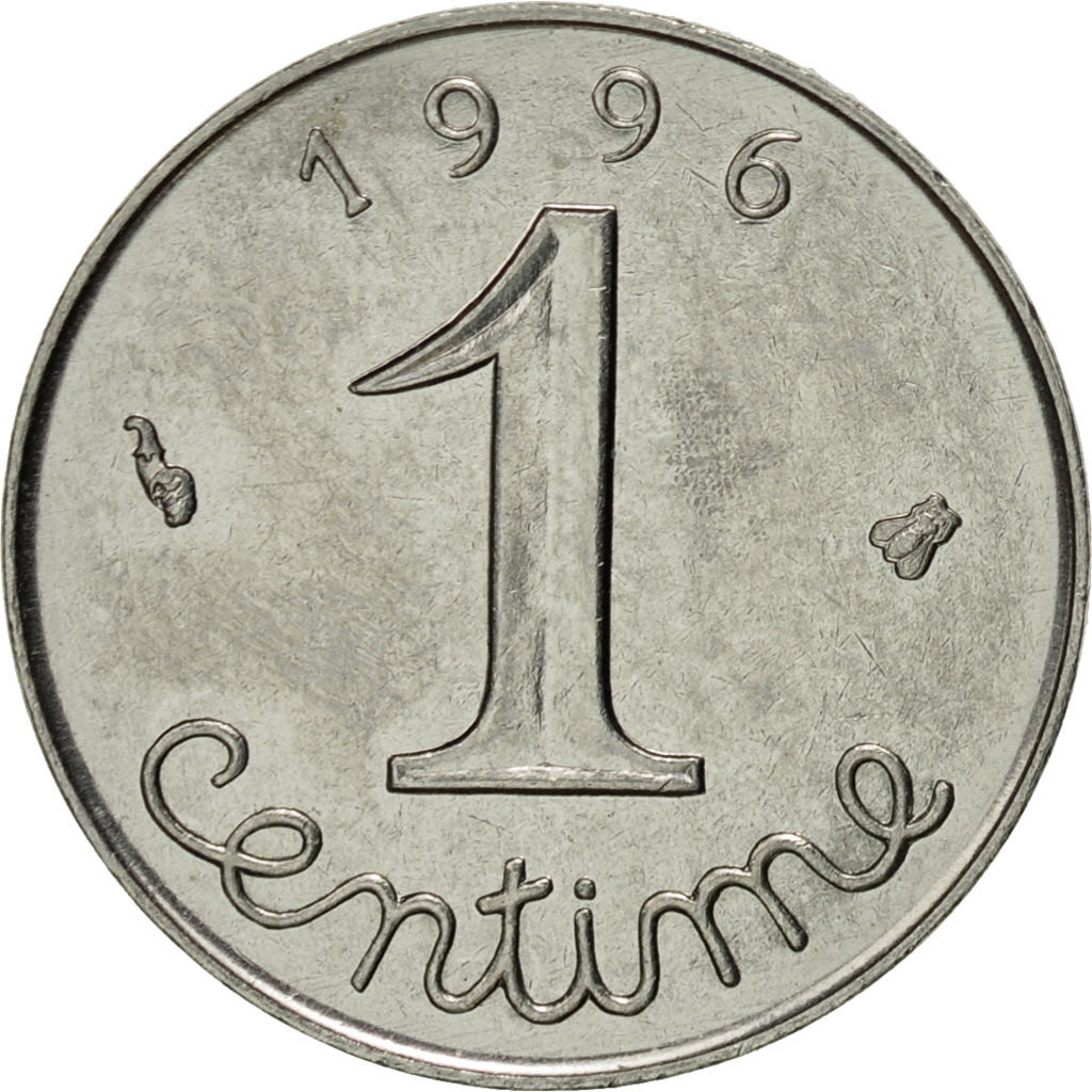 France, Épi, Centime, 1996, Paris, MS(63), Stainless Steel, KM:928, Gadoury:91