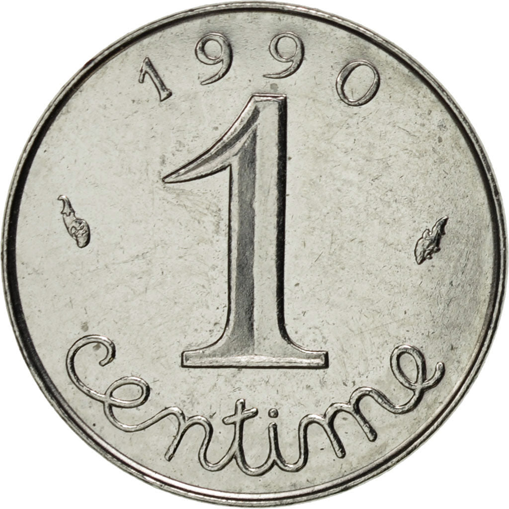 Munten, Frankrijk, Épi, Centime, 1990, Paris, UNC-, Stainless Steel, KM:928