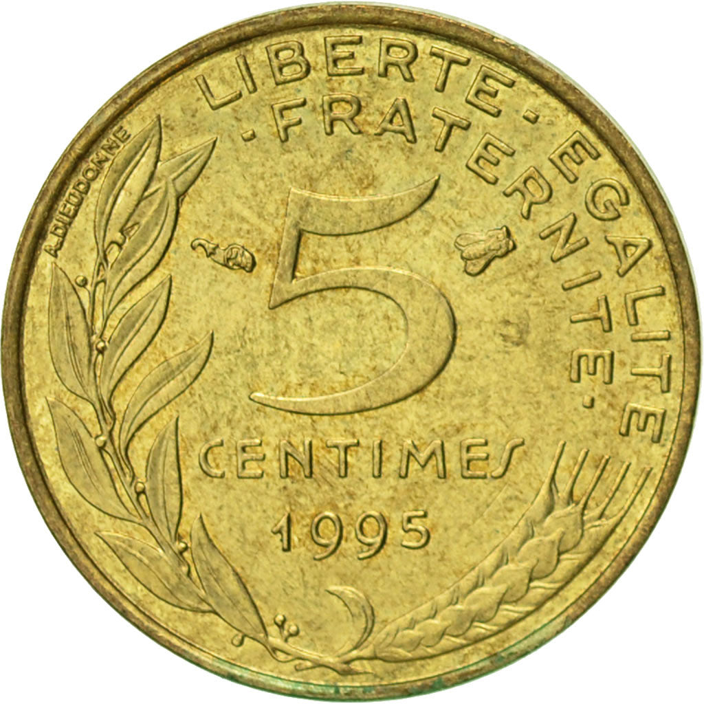 Coin, France, Marianne, 5 Centimes, 1995, Paris, MS(63), Aluminum-Bronze