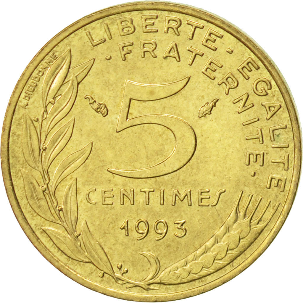 Coin, France, Marianne, 5 Centimes, 1993, Paris, MS(63), Aluminum-Bronze