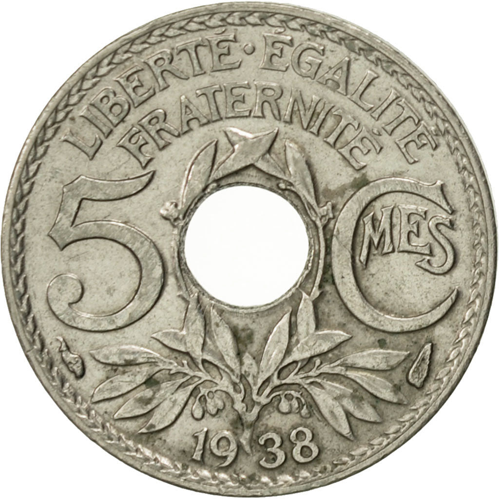 Coin, France, Lindauer, 5 Centimes, 1938, Paris, EF(40-45), Copper-nickel