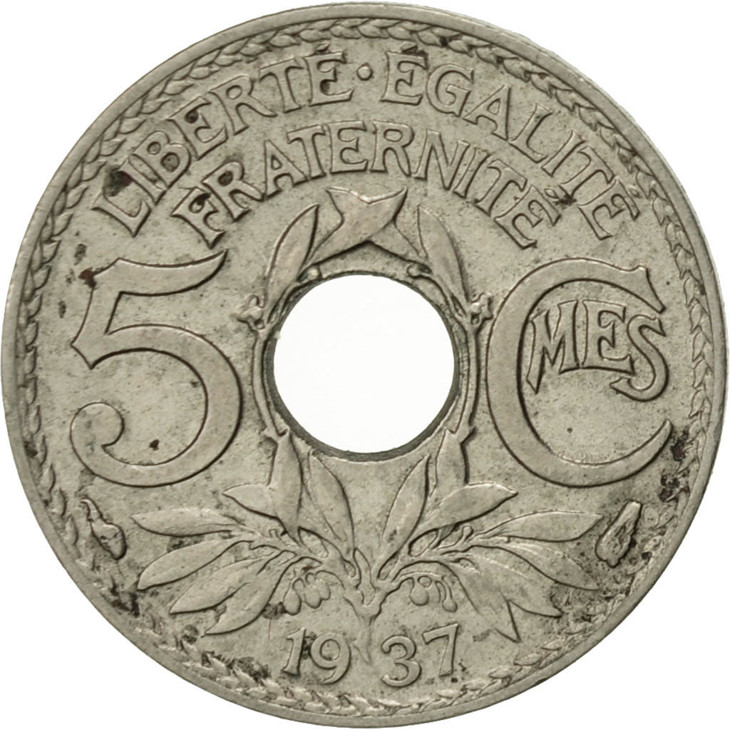 Coin, France, Lindauer, 5 Centimes, 1937, Paris, EF(40-45), Copper-nickel